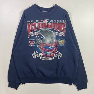 Vintage New England Patriots Sweatshirt 1997 AFC Champions NFL Football Shirt